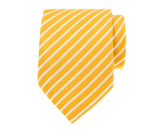 Gele stropdas met witte strepen