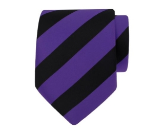 Zwarte stropdas met paarse strepen