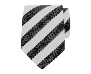 Witte stropdas met zwarte strepen