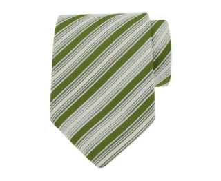 Witte stropdas met groene strepen
