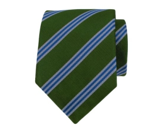 Groene stropdas met blauwe strepen