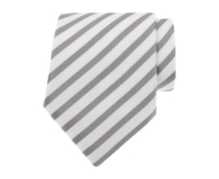 Witte stropdas met zilveren strepen