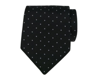 Zwarte stropdas met witte stippen
