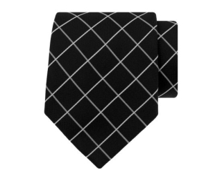 Zwarte stropdas met witte lijnen