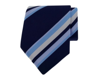 Donkerblauwe stropdas met strepen